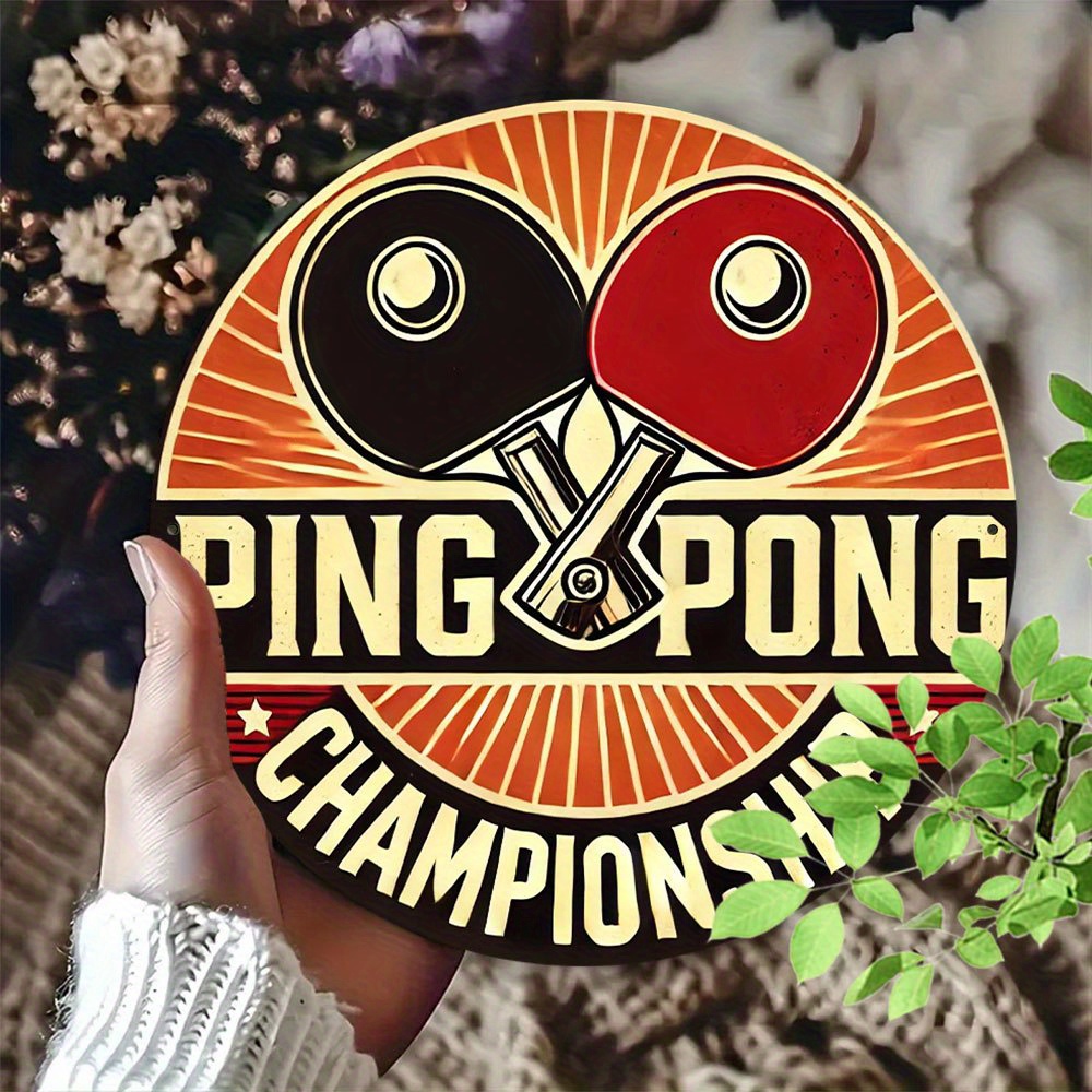 Table Tennis In Chinese - مجموعة طاولة تنس خشبية مستديرة مصممة