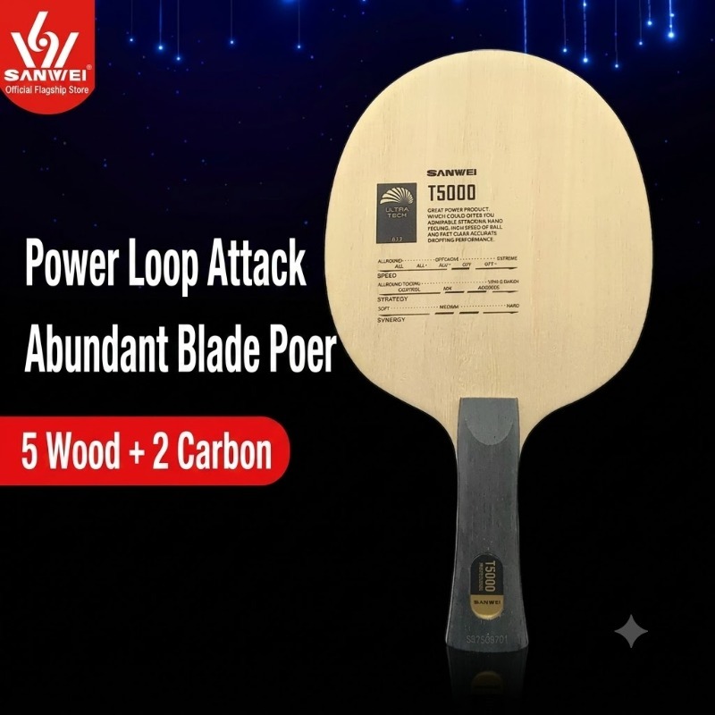 مضرب تنس طاولة SANWEI T5000 مك - مراجعة Table Tennis Viscaria وسعره